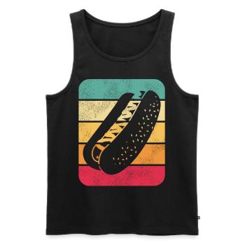 Hot Dog Adulte Rétro Vintage - Débardeur bio Premium Homme - noir - Devant - Michal (187cm)