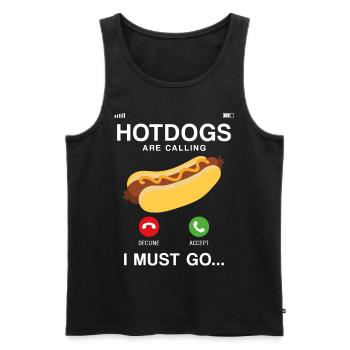 Hot Dog Adult Phone Display Hot - Men's Premium Organic Tank Top - black - Front - AI Model Male 178 light (178cm)
