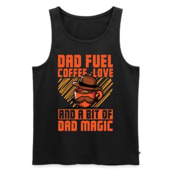 Dad Fuel Coffee Love und ein bisschen Dad Magic - Männer Premium Bio Tank Top - Schwarz - Vorne - AI Model Male 178 light (178cm)