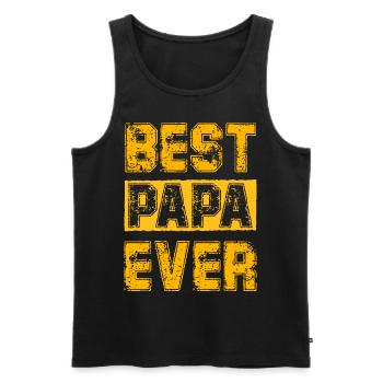 Bester Papa aller Zeiten - Männer Premium Bio Tank Top - Schwarz - Vorne - AI Model Male 178 light (178cm)