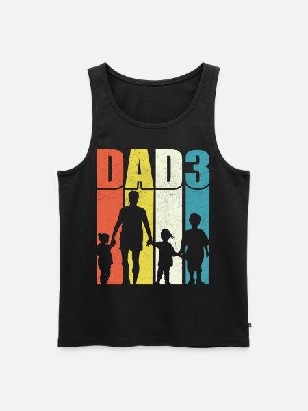 Dad of three children - Men's Premium Organic Tank Top - black