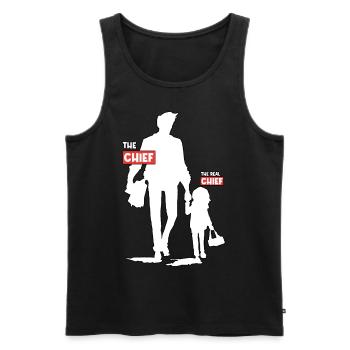 Lustiges Papa-Tochter-Design - Männer Premium Bio Tank Top - Schwarz - Vorne - AI Model Male 178 light (178cm)