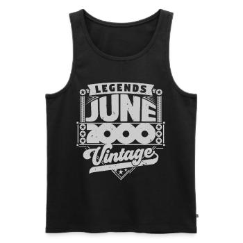 Vintage Gift Birthday June 2000, June 2000. - Men's Premium Organic Tank Top - black - Front - Michal (187cm)