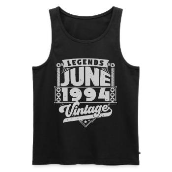 Vintage Geschenk Jubiläum Juni 1994, Juni 1994. - Männer Premium Bio Tank Top - Schwarz - Vorne - Michal (187cm)