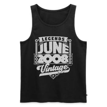 Vintage Geburtstagsgeschenk Juni 2008, Juni 2008. - Männer Premium Bio Tank Top - Schwarz - Vorne - Michal (187cm)