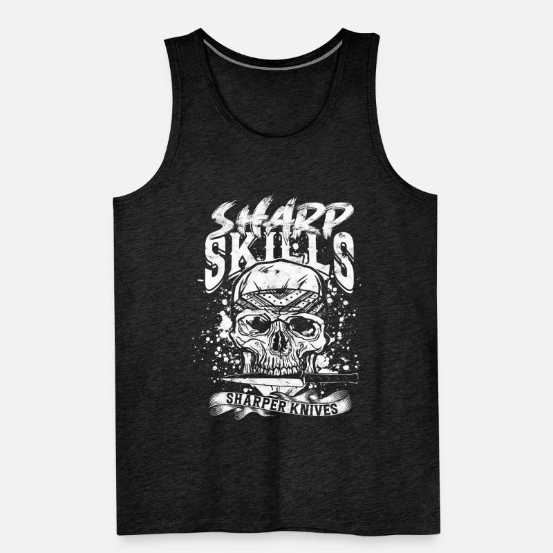 Knife Thrower Sharp Skills Sharper Knives Men's Premium Organic Tank Top