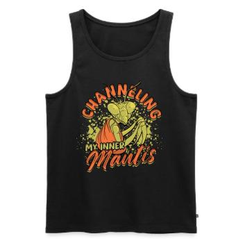 Praying Mantis Channeling My Inner Mantis - Men's Premium Organic Tank Top - black - Front - AI Model Male 178 light (178cm)