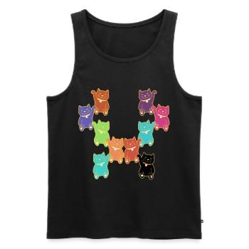 Cats Cat Different Different Colorful Kittens - Men's Premium Organic Tank Top - black - Front - AI Model Male 178 light (178cm)