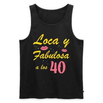 Crazy and Fabulous at 40 Years Old - Men's Premium Organic Tank Top - black - Front - Michal (187cm)