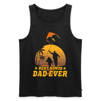 Bester Bonus-Papa aller Zeiten - Männer Premium Bio Tank Top - Schwarz - Vorne - AI Model Male 178 light (178cm)