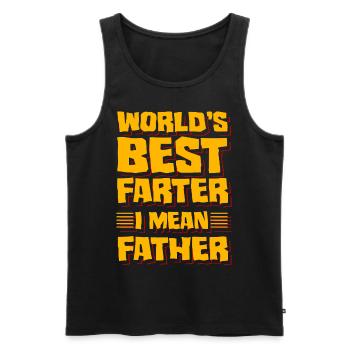 Der beste Farter der Welt, ich meine, Vater - Männer Premium Bio Tank Top - Schwarz - Vorne - Michal (187cm)