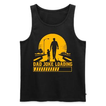 Papa-Witz wird geladen - Männer Premium Bio Tank Top - Schwarz - Vorne - AI Model Male 178 light (178cm)