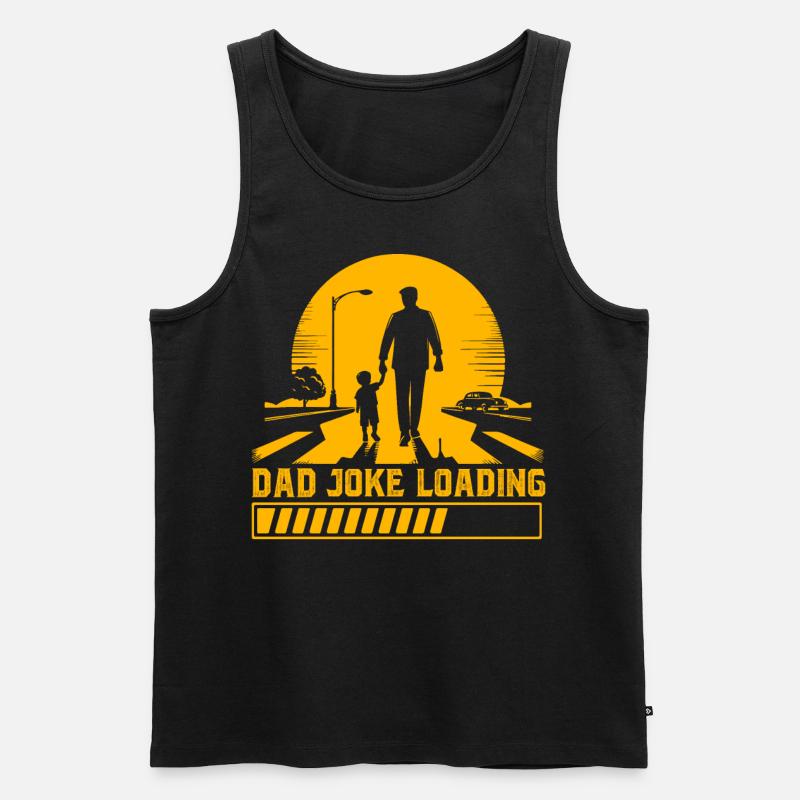 Papa-Witz wird geladen - Männer Premium Bio Tank Top - Schwarz