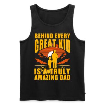 Derrière chaque enfant formidable se cache un père vraiment incroyable - Débardeur bio Premium Homme - noir - Devant - Michal (187cm)