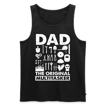 Papa, der ursprüngliche Multitasker - Männer Premium Bio Tank Top - Schwarz - Vorne - AI Model Male 178 light (178cm)