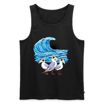 Mouettes Mouette Nature Conservation Bien-être animal Environnement Nature - Débardeur bio Premium Homme - noir - Devant - Michal (187cm)
