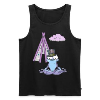 Frosch Frösche Hippie Tipi Meditation meditieren - Männer Premium Bio Tank Top - Schwarz - Vorne - Michal (187cm)