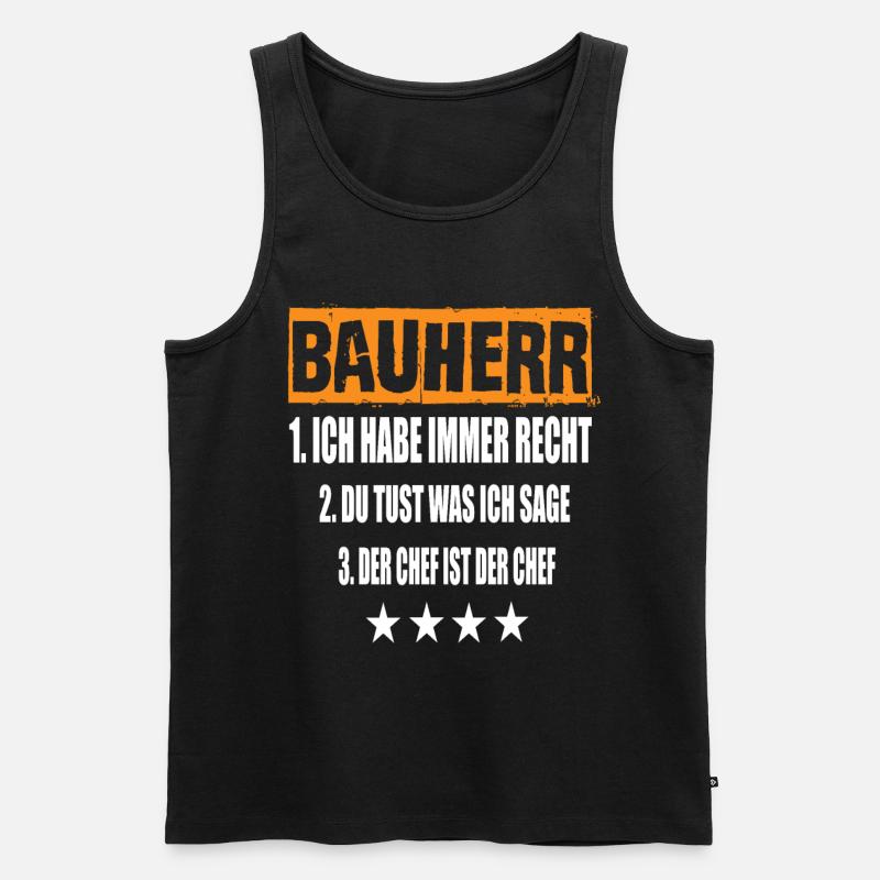 Bauherr - Männer Premium Bio Tank Top - Schwarz