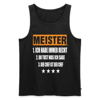Meister - Männer Premium Bio Tank Top - Schwarz - Vorne - AI Model Male 178 light (178cm)