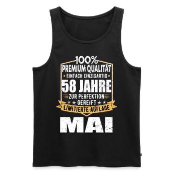 58ème anniversaire mai vintage 1966 idée cadeau - Débardeur bio Premium Homme - noir - Devant - Michal (187cm)