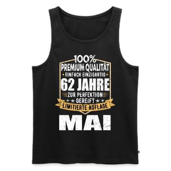 62. Geburtstag Mai Jahrgang 1962 Geschenkidee - Männer Premium Bio Tank Top - Schwarz - Vorne - Michal (187cm)