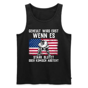 American Football Tshirt Men's Kids Football - Men's Premium Organic Tank Top - black - Front - Michal (187cm)
