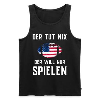 American Football Tshirt Herren Kinder Football - Männer Premium Bio Tank Top - Schwarz - Vorne - Michal (187cm)