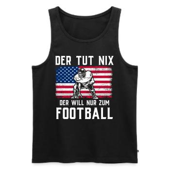 American Football Tshirt Men's Kids Football - Men's Premium Organic Tank Top - black - Front - Michal (187cm)