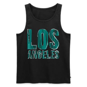 Los Angeles - Männer Premium Bio Tank Top - Schwarz - Vorne - AI Model Male 178 light (178cm)