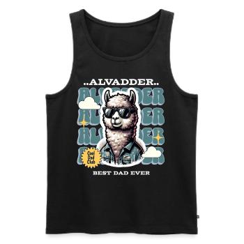 Alvadder Alpaka Papa Vater Vatertag - Männer Premium Bio Tank Top - Schwarz - Vorne - Michal (187cm)