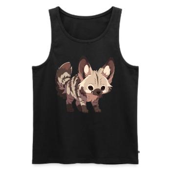 Loups d’Aardwolf - Débardeur bio Premium Homme - noir - Devant - AI Model Male 178 light (178cm)