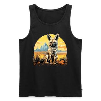 Erdwölfe Erdwolf - Männer Premium Bio Tank Top - Schwarz - Vorne - Michal (187cm)
