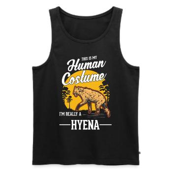 Hyäne Kostüm Erdwolf Halloween Hyena - Männer Premium Bio Tank Top - Schwarz - Vorne - AI Model Male 178 light (178cm)