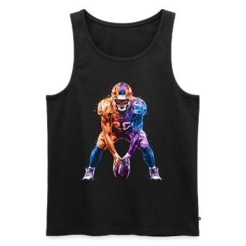 American Football Tshirt Herren Kinder Football - Männer Premium Bio Tank Top - Schwarz - Vorne - Michal (187cm)