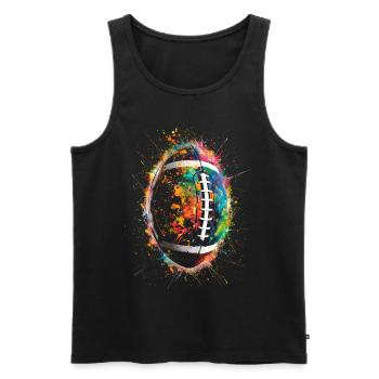 American Football Tshirt Herren Kinder Football - Männer Premium Bio Tank Top - Schwarz - Vorne - AI Model Male 178 light (178cm)