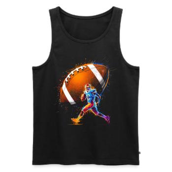 American Football Tshirt Men's Kids Football - Men's Premium Organic Tank Top - black - Front - Michal (187cm)