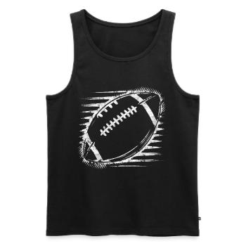 American Football Tshirt Herren Kinder Football - Männer Premium Bio Tank Top - Schwarz - Vorne - Michal (187cm)