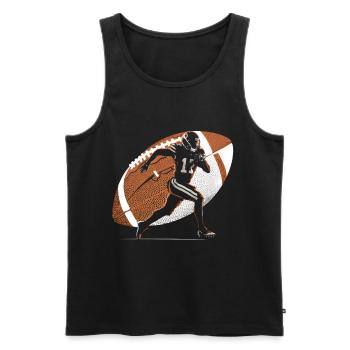 American Football Tshirt Herren Kinder Football - Männer Premium Bio Tank Top - Schwarz - Vorne - Michal (187cm)