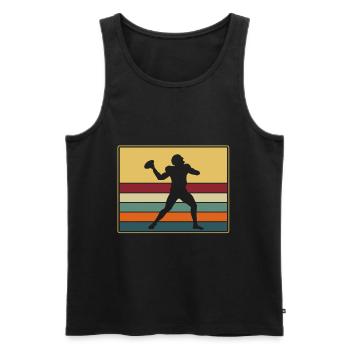 American Football Tshirt Men's Kids Football - Men's Premium Organic Tank Top - black - Front - Michal (187cm)