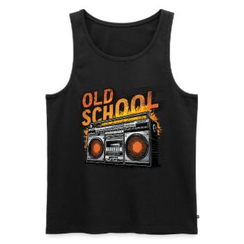 Kassette Musik 80s Pop Style für alle die die 80s - Männer Premium Bio Tank Top - Schwarz - Vorne - Michal (187cm)
