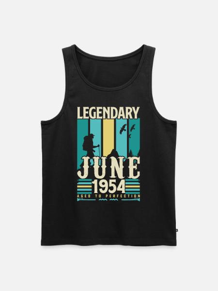 Födelsedagspresent juni 1954, årgång juni 1954. - Ekologisk premium tanktopp herr - svart