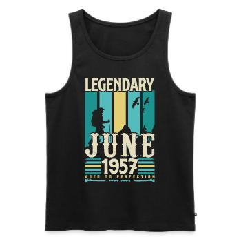 Juni 1957 Geburtstagsgeschenk, Jahrgang Juni 1957. - Männer Premium Bio Tank Top - Schwarz - Vorne - Michal (187cm)