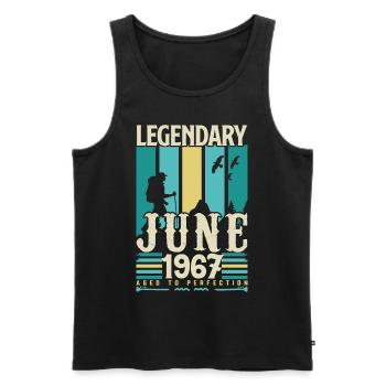 Juni 1967 Geburtstagsgeschenk, Jahrgang Juni 1967. - Männer Premium Bio Tank Top - Schwarz - Vorne - Michal (187cm)