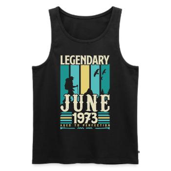 Juni 1973 Geburtstagsgeschenk, Jahrgang Juni 1973. - Männer Premium Bio Tank Top - Schwarz - Vorne - AI Model Male 178 light (178cm)