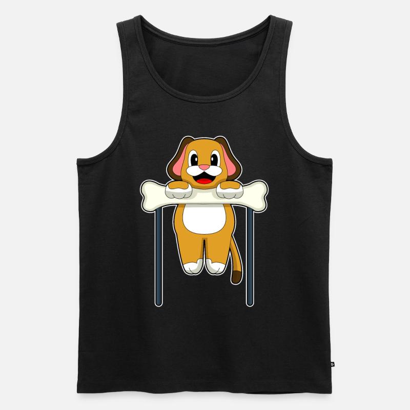 Dog Bodybuilding Pull-ups - Men's Premium Organic Tank Top - black