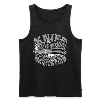 Knife Throwing Knife Throw My Kind Of Mediation - Men's Premium Organic Tank Top - black - Front - AI Model Male 178 light (178cm)