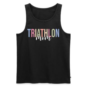 Triathlète Natation Cyclisme Course à pied - Débardeur bio Premium Homme - noir - Devant - AI Model Male 178 light (178cm)