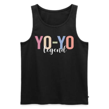 Yoyo - Débardeur bio Premium Homme - noir - Devant - AI Model Male 178 light (178cm)