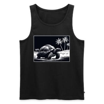 Giant Tortoise Galápagos Islands - Männer Premium Bio Tank Top - Schwarz - Vorne - Michal (187cm)