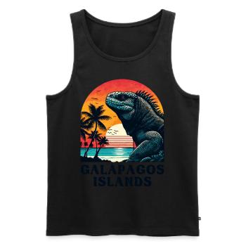 Îles Iguane Marine Galápagos - Débardeur bio Premium Homme - noir - Devant - Michal (187cm)